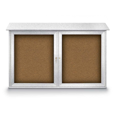 United Visual Products Indoor Enclosed Combo Board, 48"x36", Bronze Frame/Blue & Cork UVCB4836BZ-BLUE-CORK